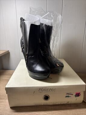 Gun Heal Boots Black The Highest Heel Collection Sz 7 New With Box